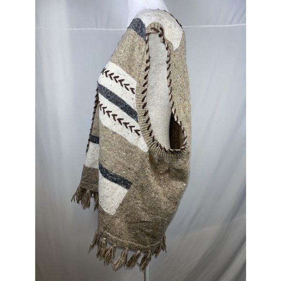 Vintage Westbound Sweater Vest Womens 1X Wool Blend Brown Tan Tasseled Button Up - Picture 4 of 15